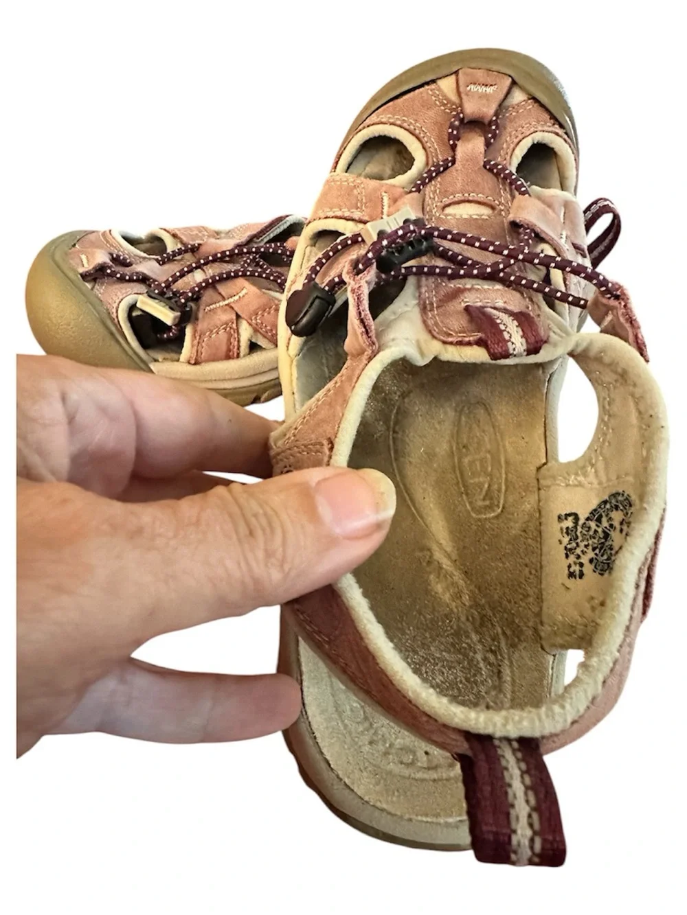 KEEN Venice H2 Women’s Size 7 Waterproof Leather Sandals Adjustable Mauve / Tan
